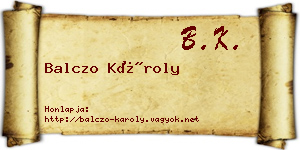 Balczo Károly névjegykártya