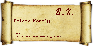 Balczo Károly névjegykártya