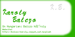 karoly balczo business card